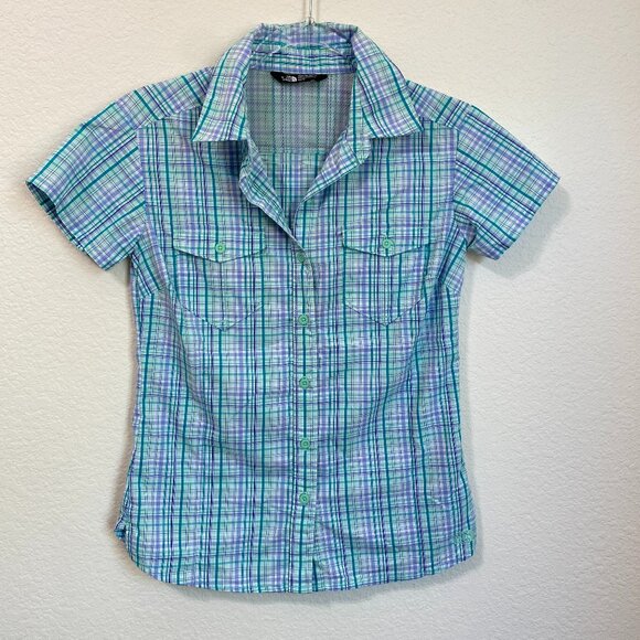 The North Face Taggart Shirt Women’s XS Plaid Short Sleeve Hiking - Picture 1 of 8